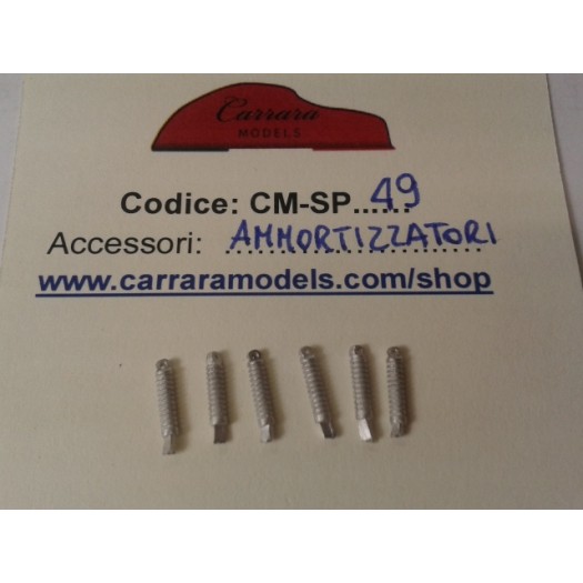 CM-SP49 set 6 pz ammortizzatori in metallo bianco - scala 1:43